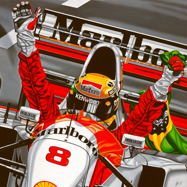 Ayrton Senna, Last Victory by Colin Carter, Limited Edition Canvas Print