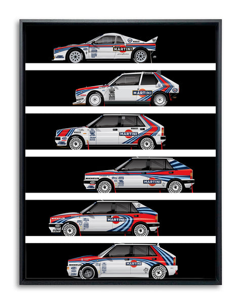 Lancia Martini Rally Cars, by Ricardo Santos, Limited Edition Print