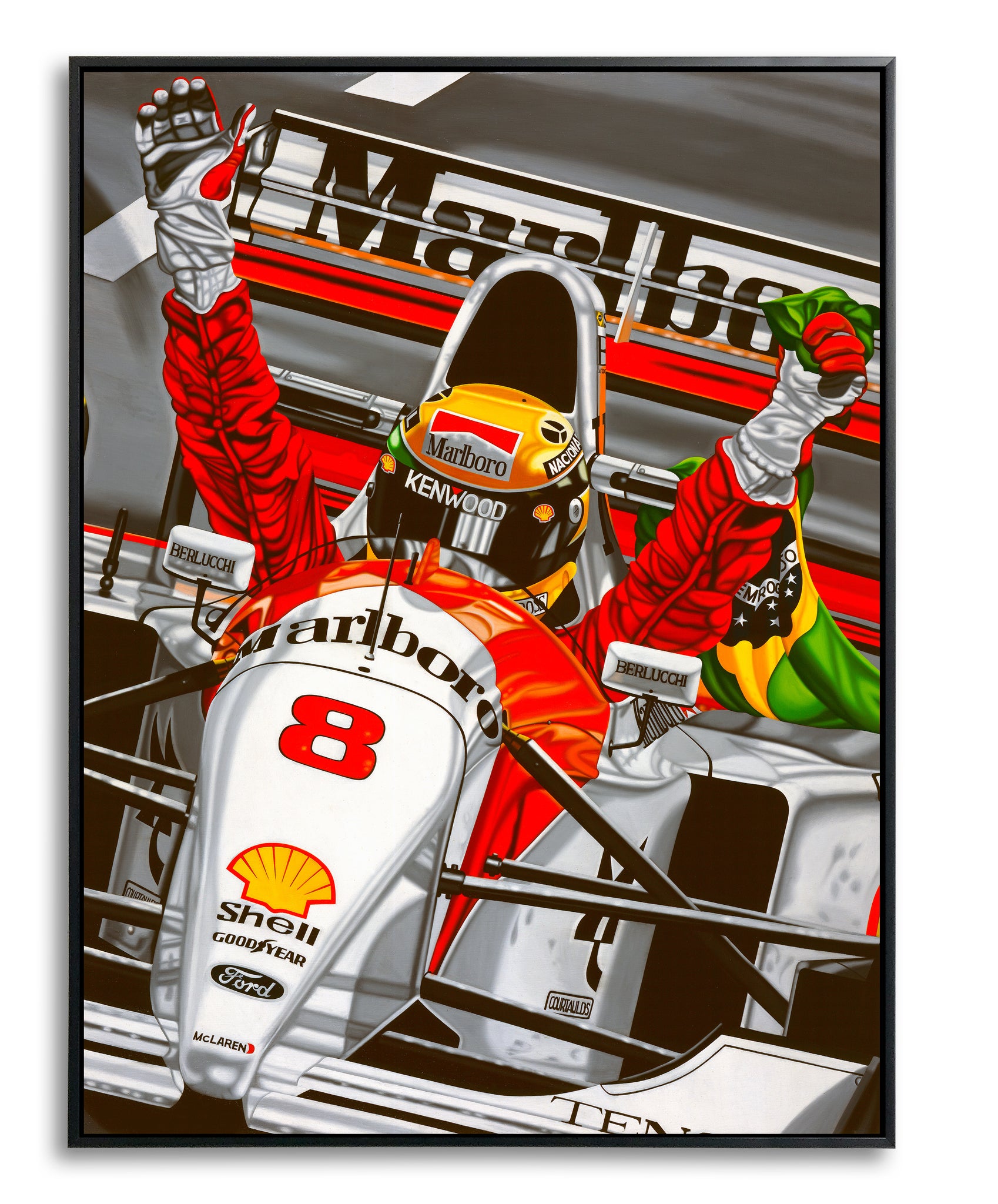 Ayrton Senna, Last Victory by Colin Carter, Limited Edition Canvas Print